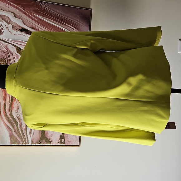 NEW Nanette Lepore Citrine Chartreuse Green Yellow One Button Lined Blazer Size - Picture 6 of 9